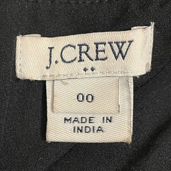 J. Crew Black Cocktail Dress w/Eyelet Designs Sheer Short Sleeves (Size; 00) - Picture 7 of 12